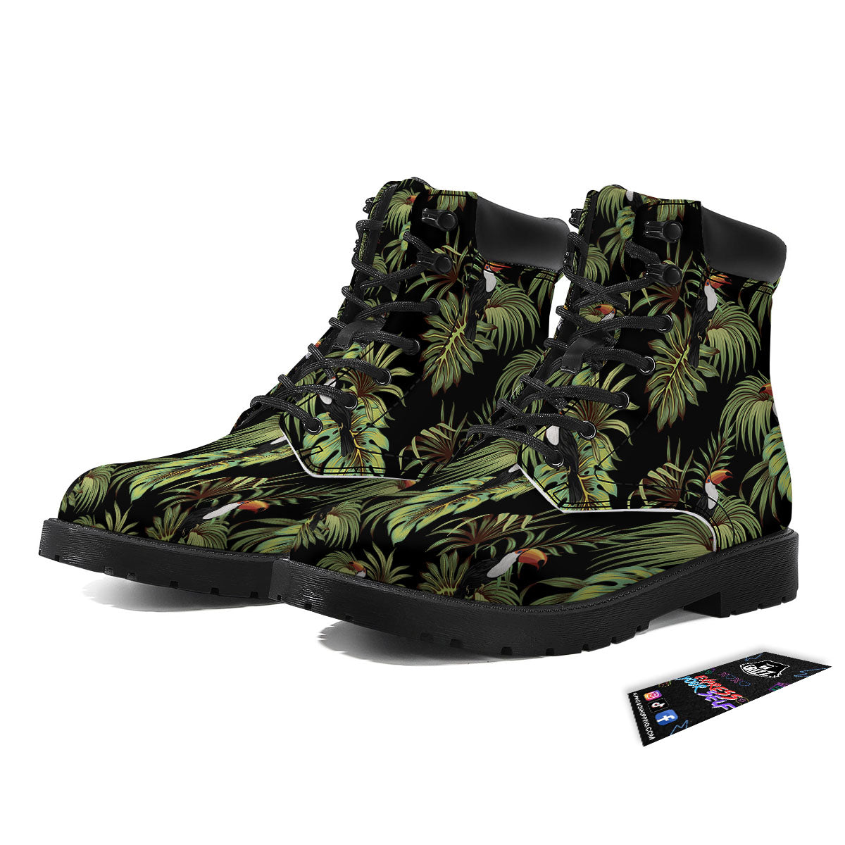 Toucan Vintage Print Pattern Boots-grizzshop