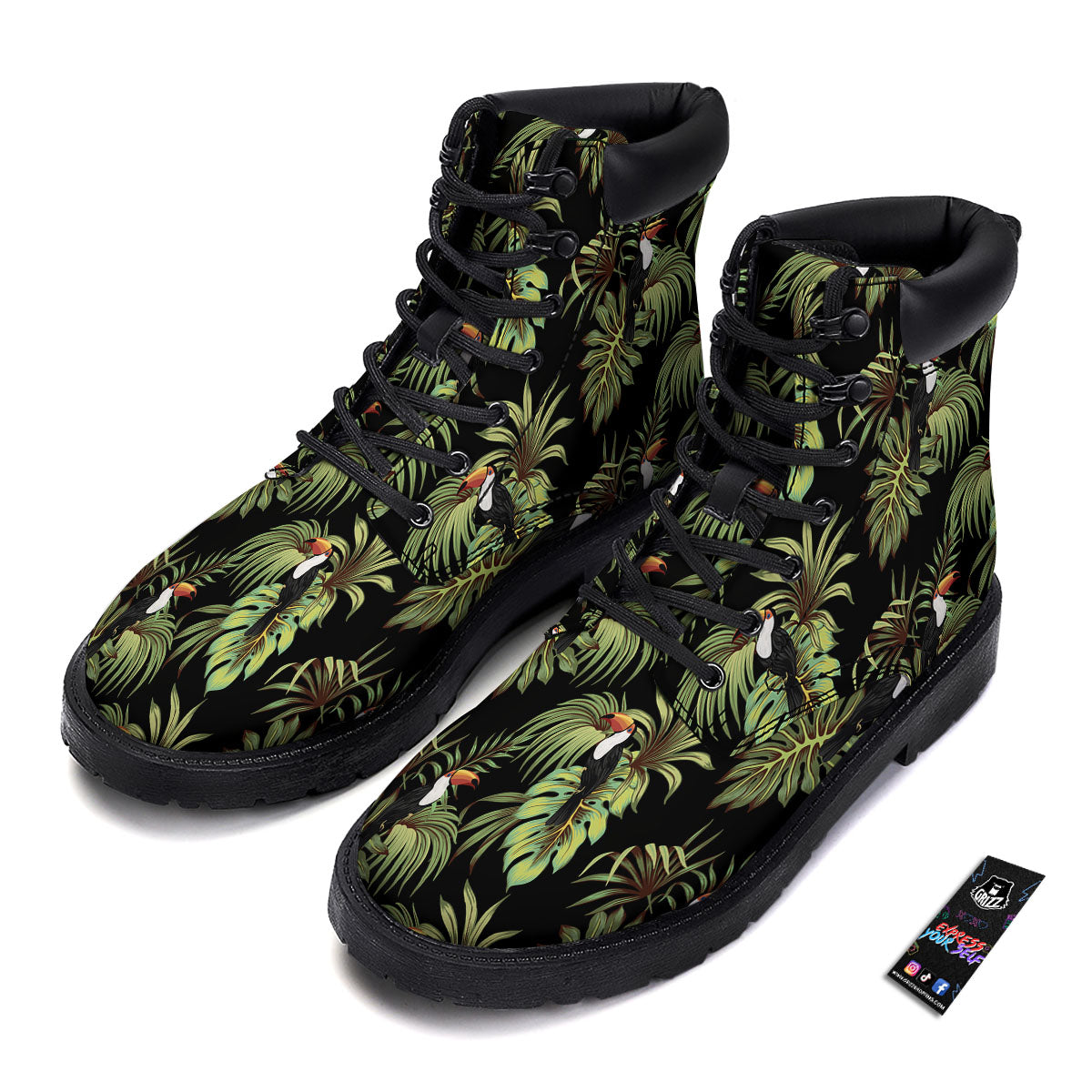 Toucan Vintage Print Pattern Boots-grizzshop