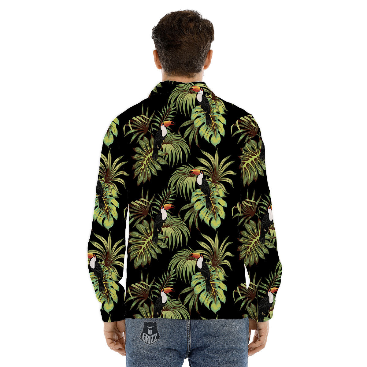 Toucan Vintage Print Pattern Men's Dress Shirts-grizzshop