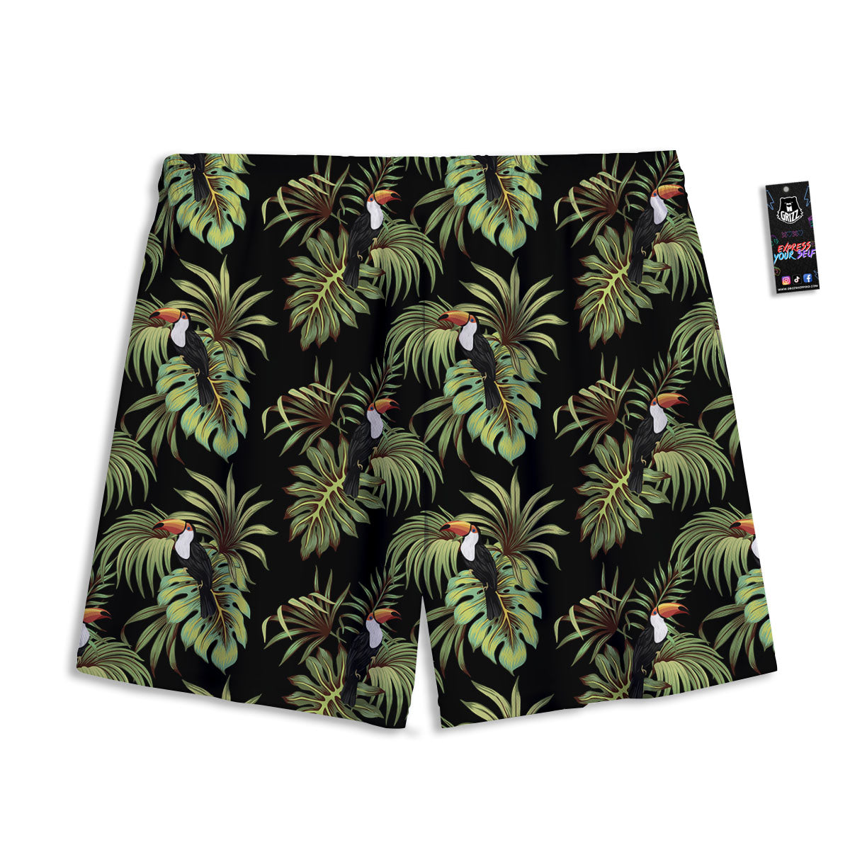 Toucan Vintage Print Pattern Mesh Shorts