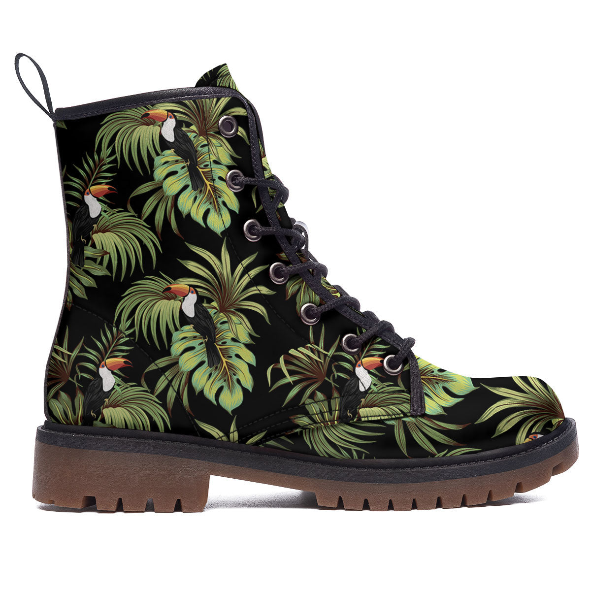 Toucan Vintage Print Pattern Work Boots-grizzshop