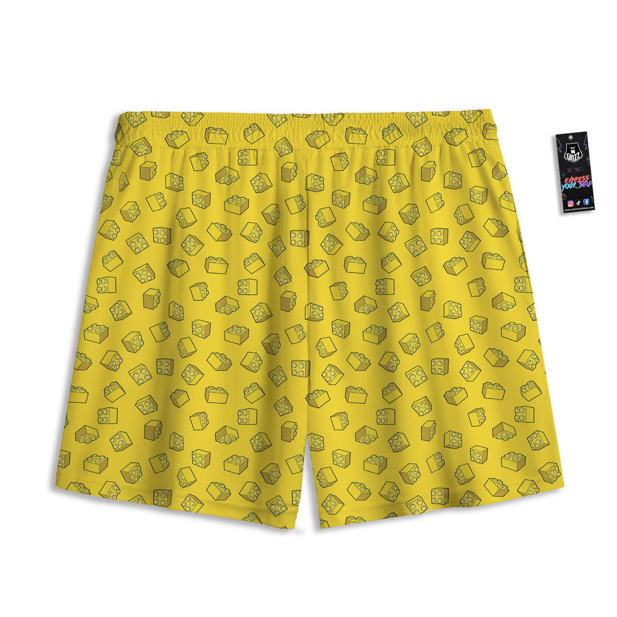 Toy Building Blocks Print Pattern Mesh Shorts-grizzshop
