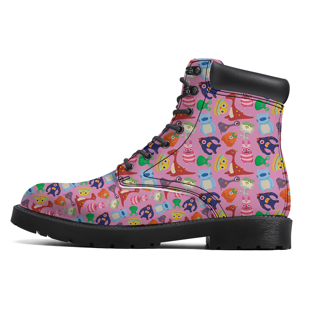 Toy Monster Cute Pink Print Pattern Boots-grizzshop