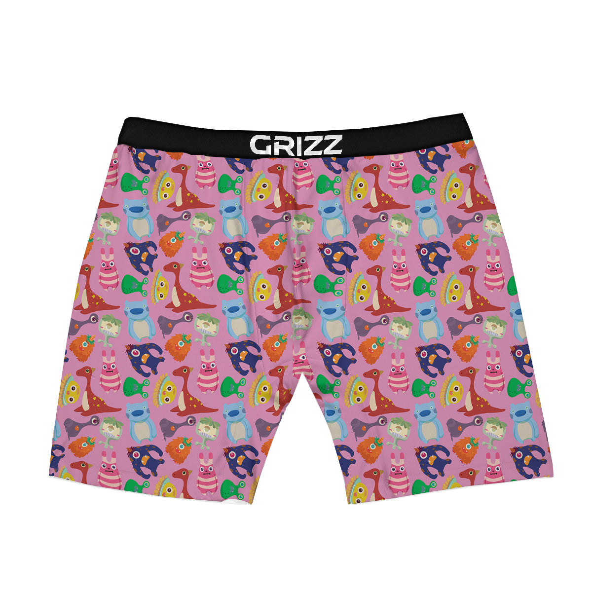 Toy Monster Cute Pink Print Pattern Boxer Briefs-grizzshop