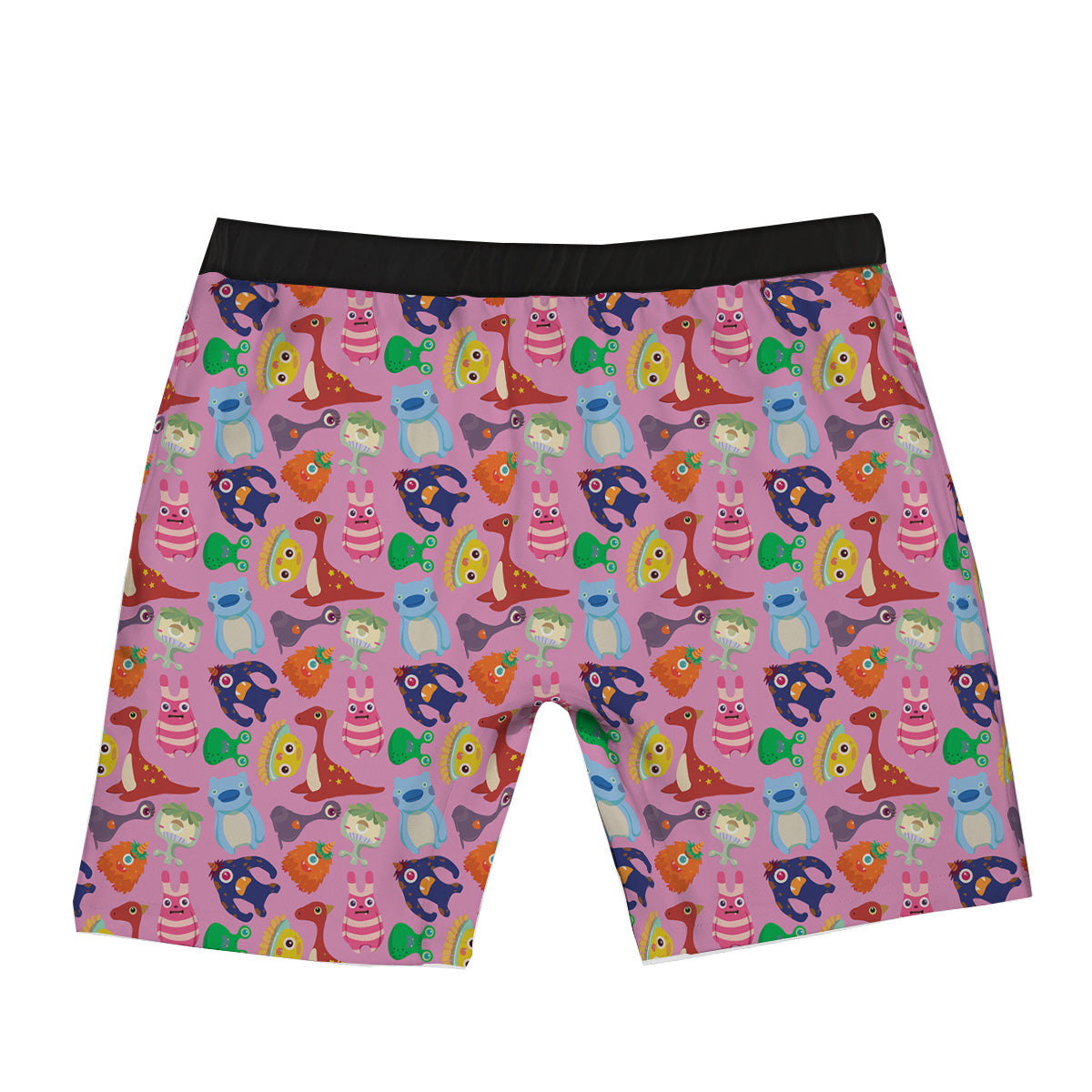 Toy Monster Cute Pink Print Pattern Boxer Briefs-grizzshop