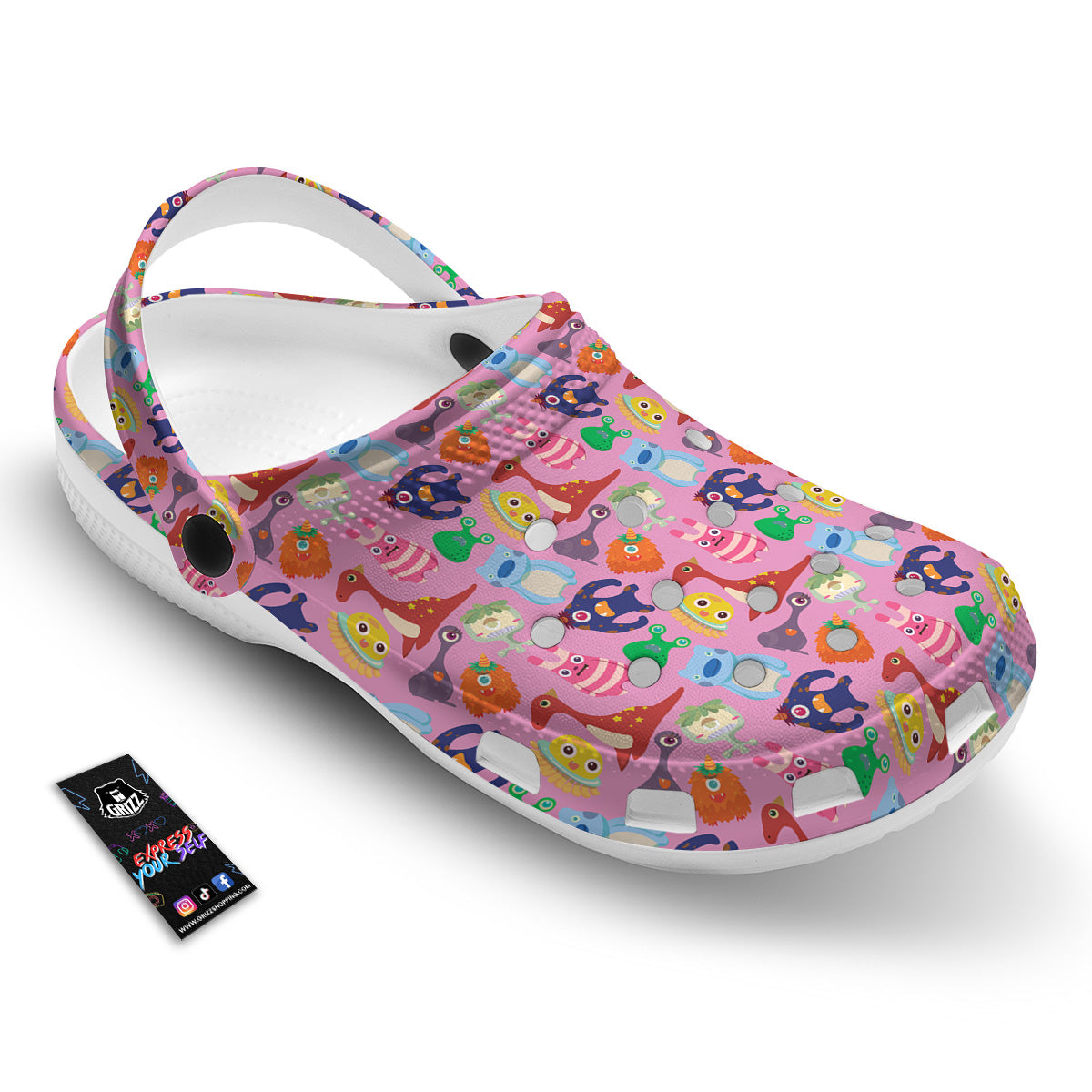 Toy Monster Cute Pink Print Pattern Clog-grizzshop
