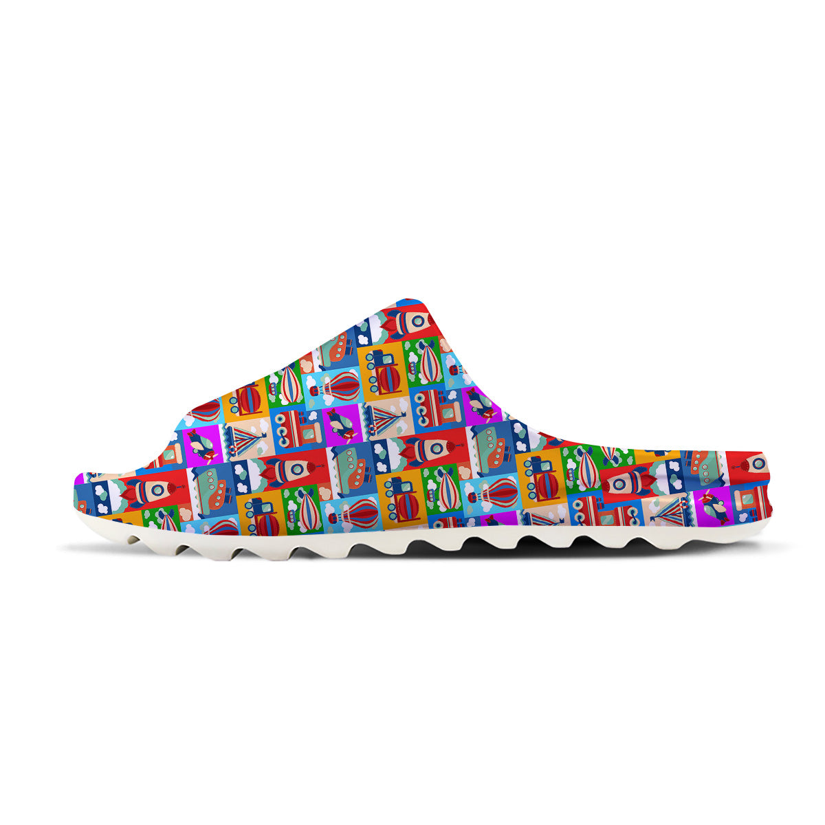 Toy Transport Cartoon Colorful Print Pattern Sandals