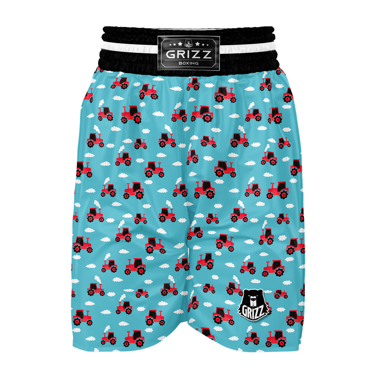 Tractor On Coud Print Pattern Boxing Shorts-grizzshop
