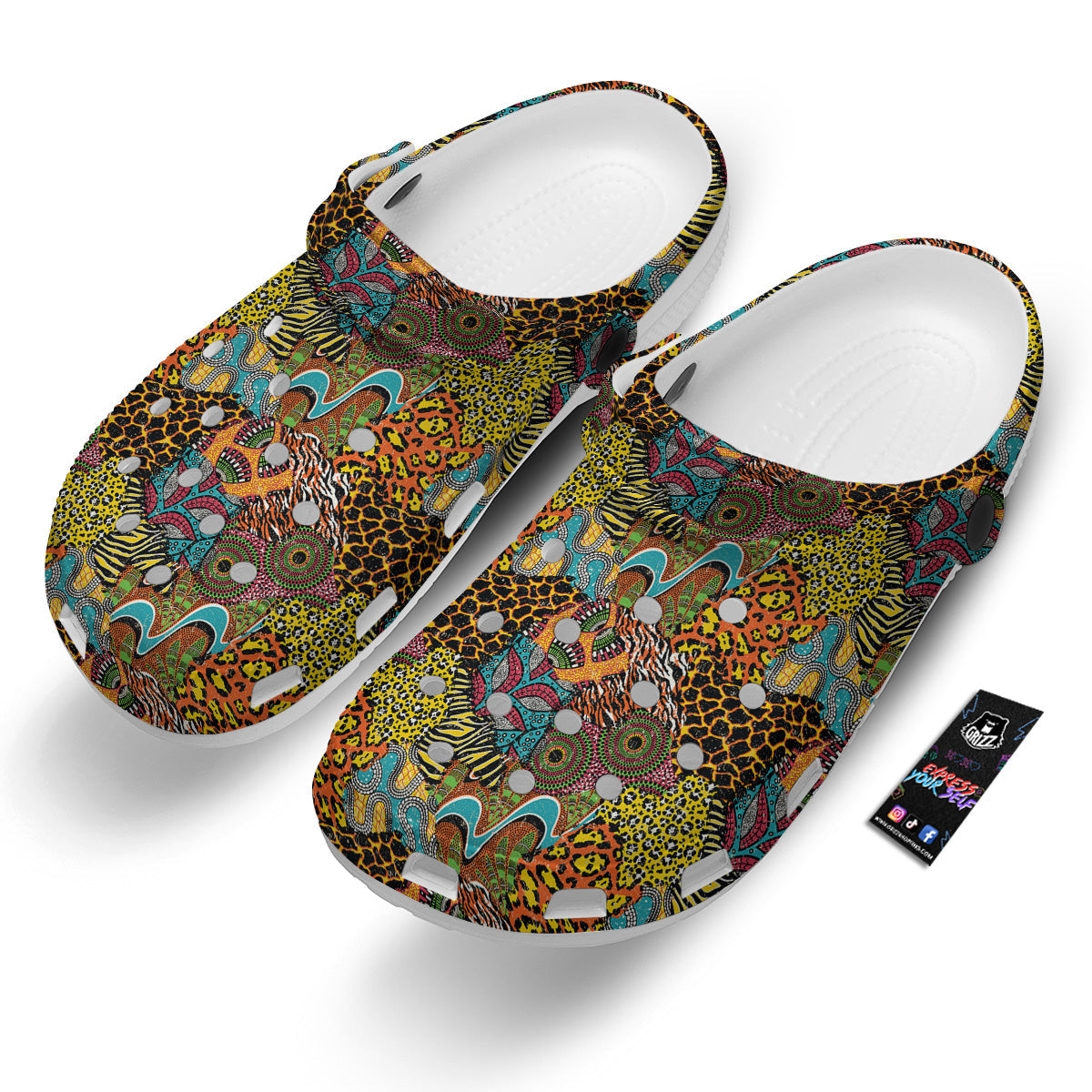 Traditional African And Wild Animal Skins Print Pattern Clog-grizzshop