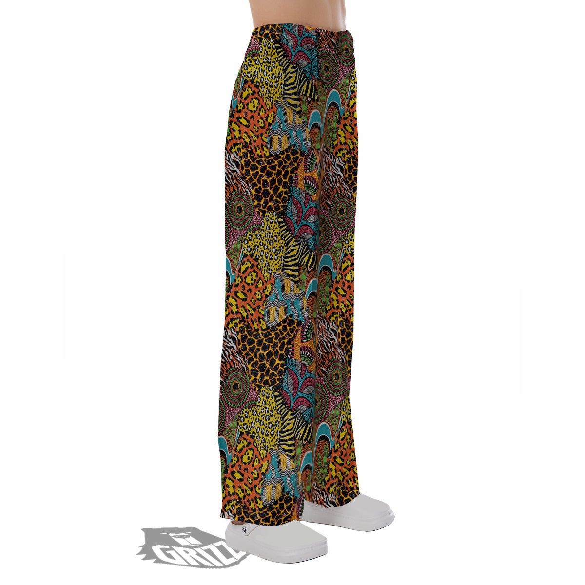 Traditional African And Wild Animal Skins Print Pattern Pajama Pants-grizzshop
