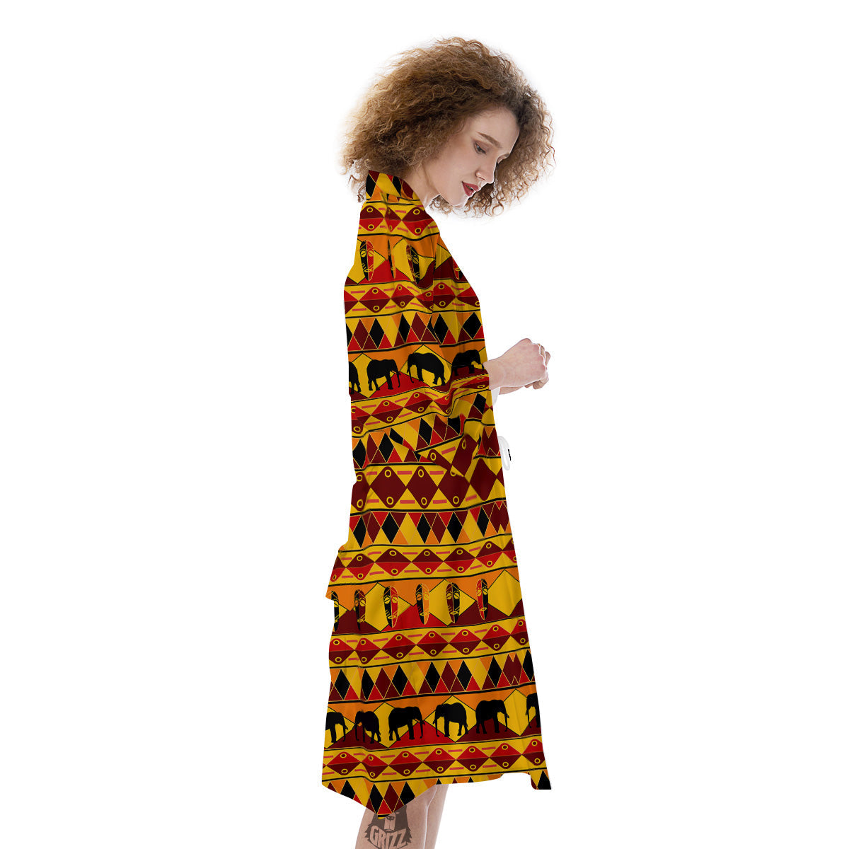 Traditional African Ethnic Print Pattern Kimono-grizzshop