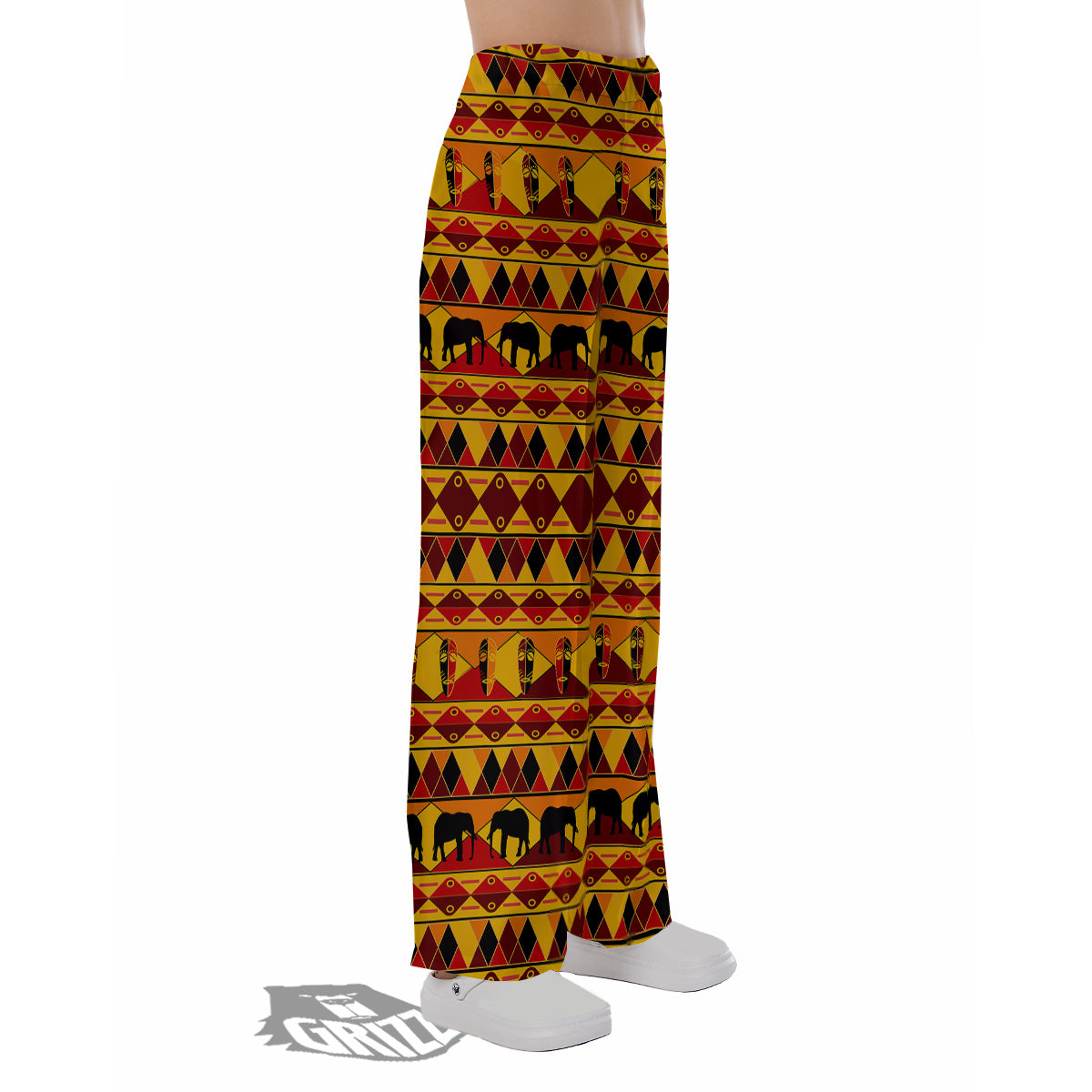 Traditional African Ethnic Print Pattern Pajama Pants-grizzshop