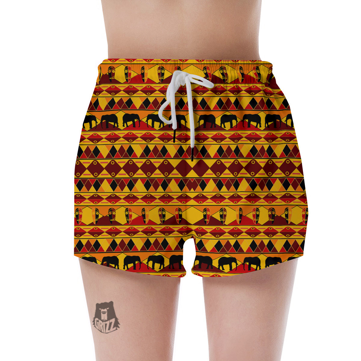 Traditional African Ethnic Print Pattern Women's Shorts-grizzshop