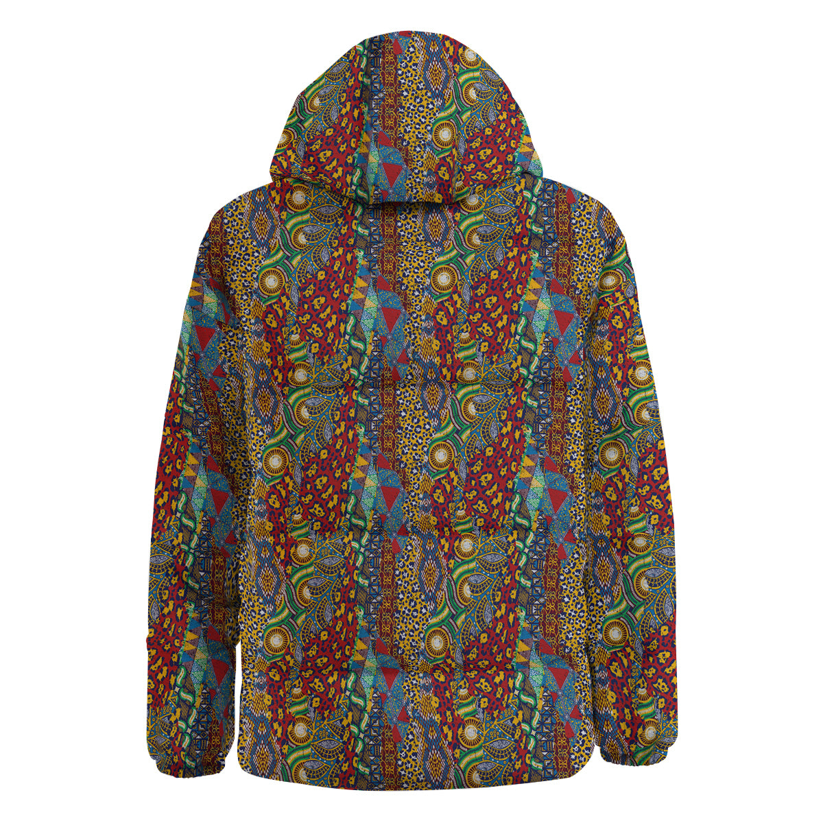 Traditional African Patchwork Animal Skins Print Pattern Down Jacket-grizzshop