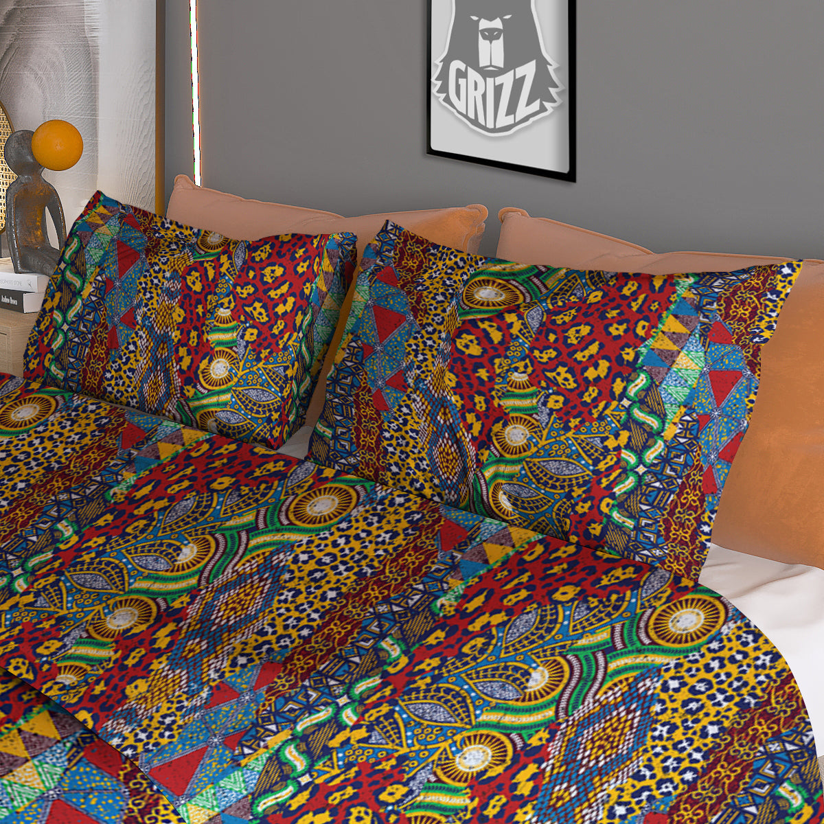 Traditional African Patchwork Animal Skins Print Pattern Duvet Cover Bedding Set