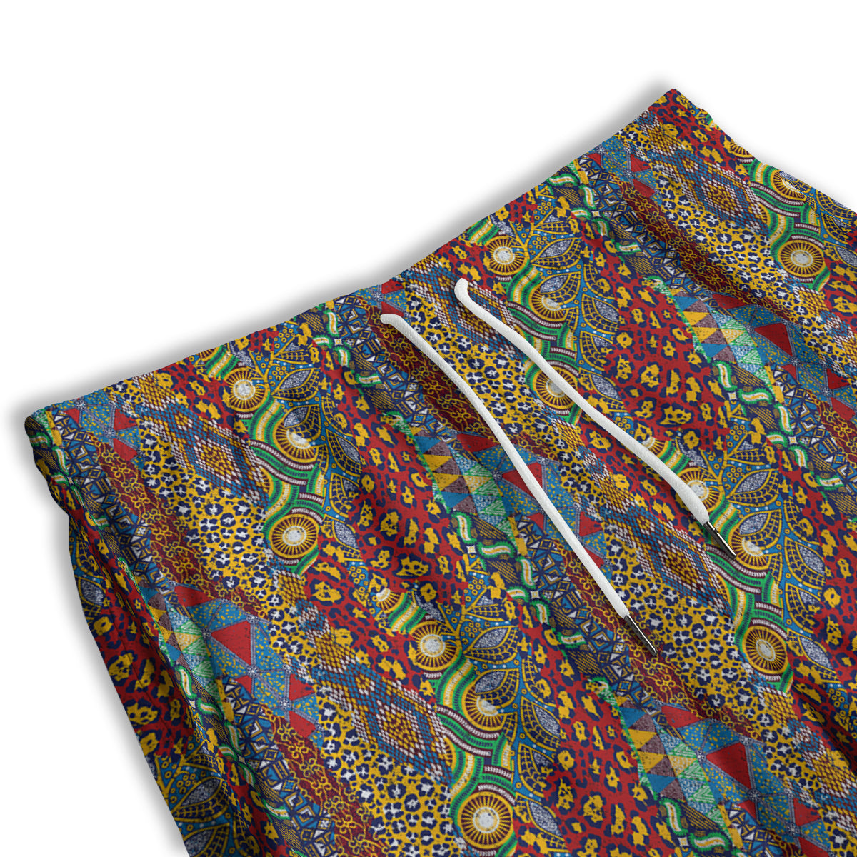 Traditional African Patchwork Animal Skins Print Pattern Men's Athletic Shorts