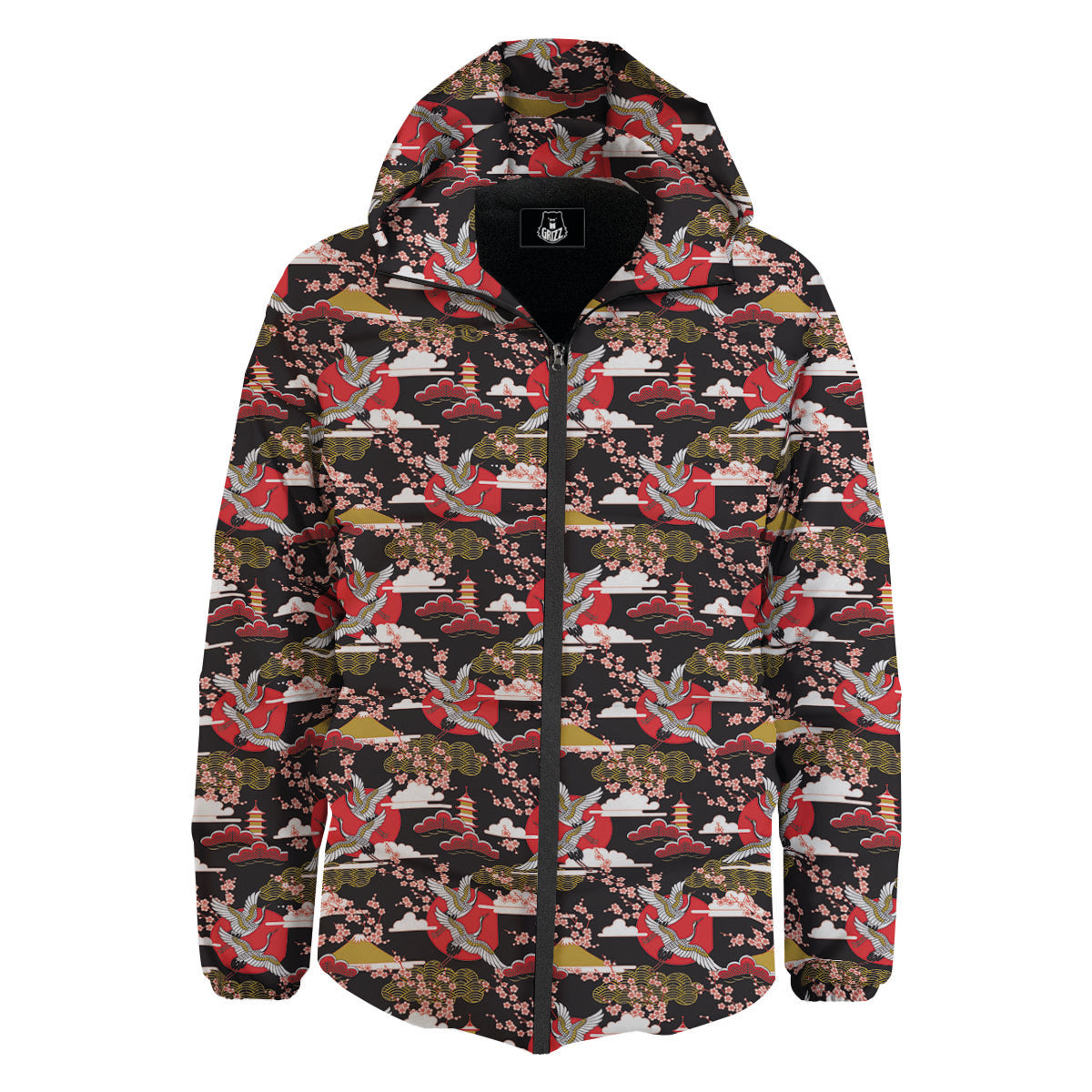 Tokyo Japanese Print Pattern Women Casual Bomber Jacket