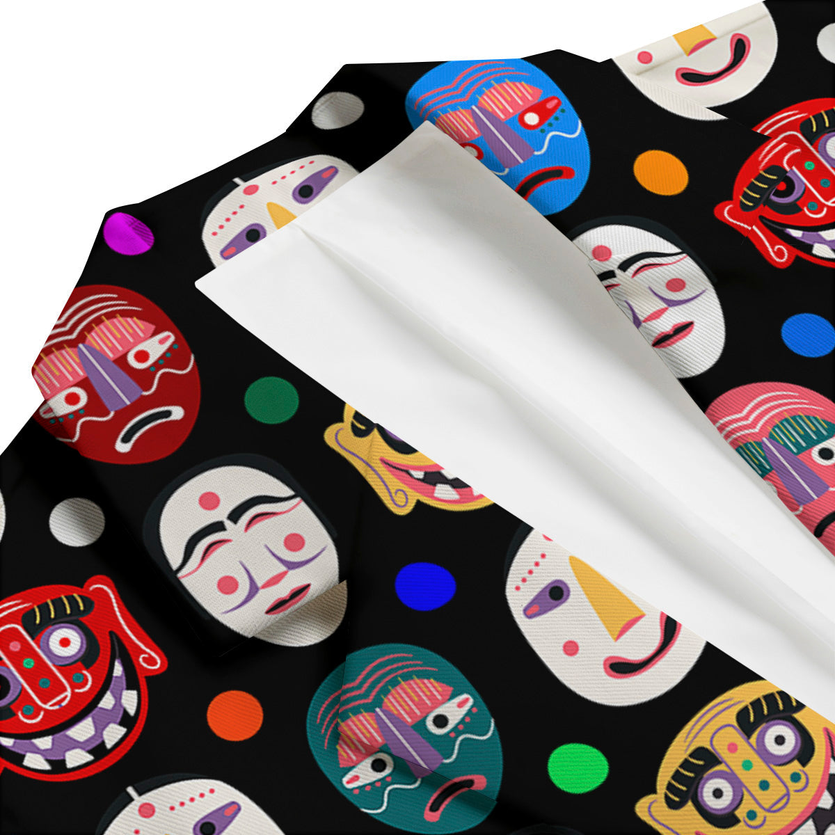 Traditional Korean Masks Print Pattern Men's Blazer-grizzshop