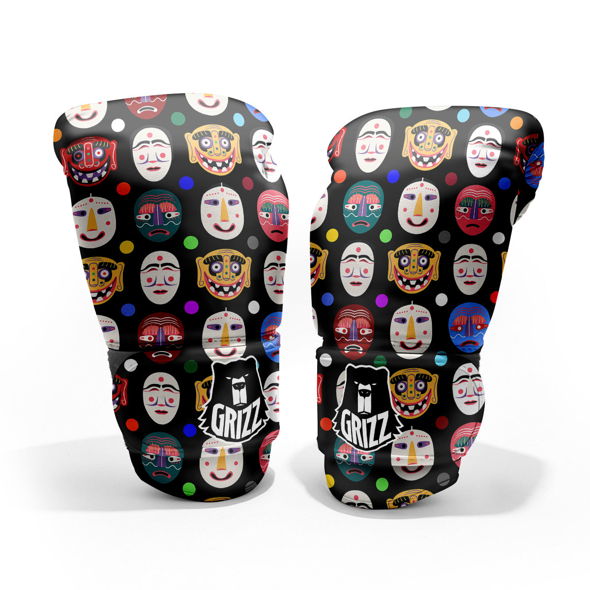 Traditional Korean Masks Print Pattern Pro Boxing Glove