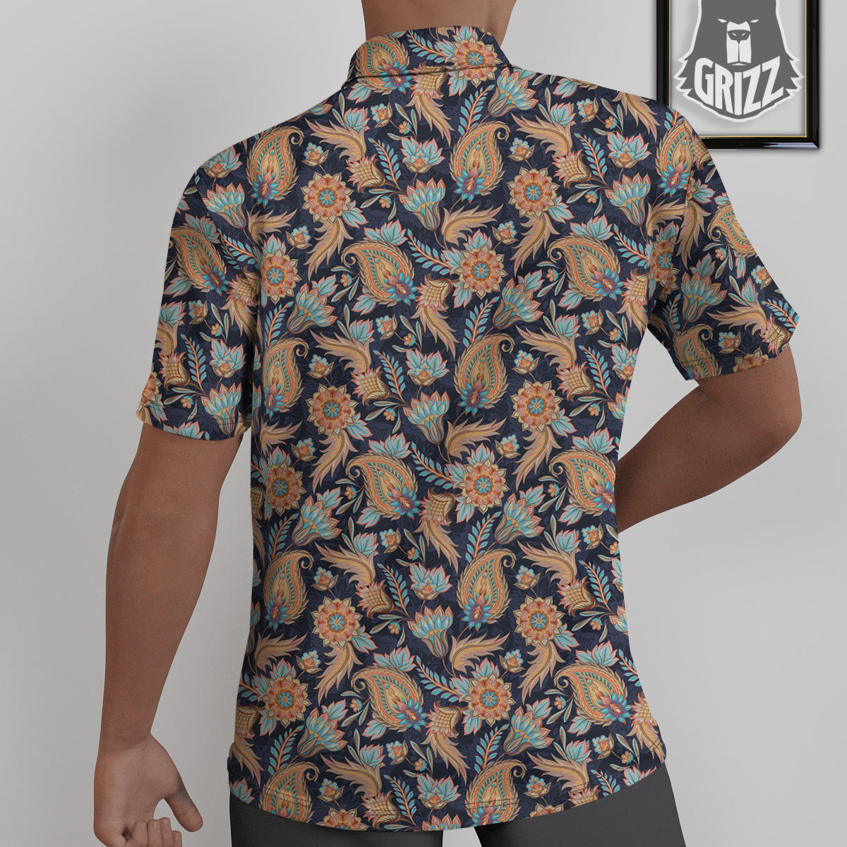 Traditional Oriental Paisley Print Pattern Untucked Shirts-grizzshop
