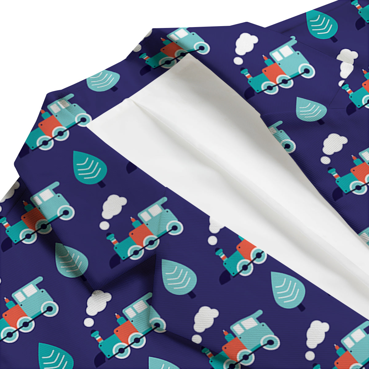 Train And Tree Print Pattern Men's Blazer-grizzshop