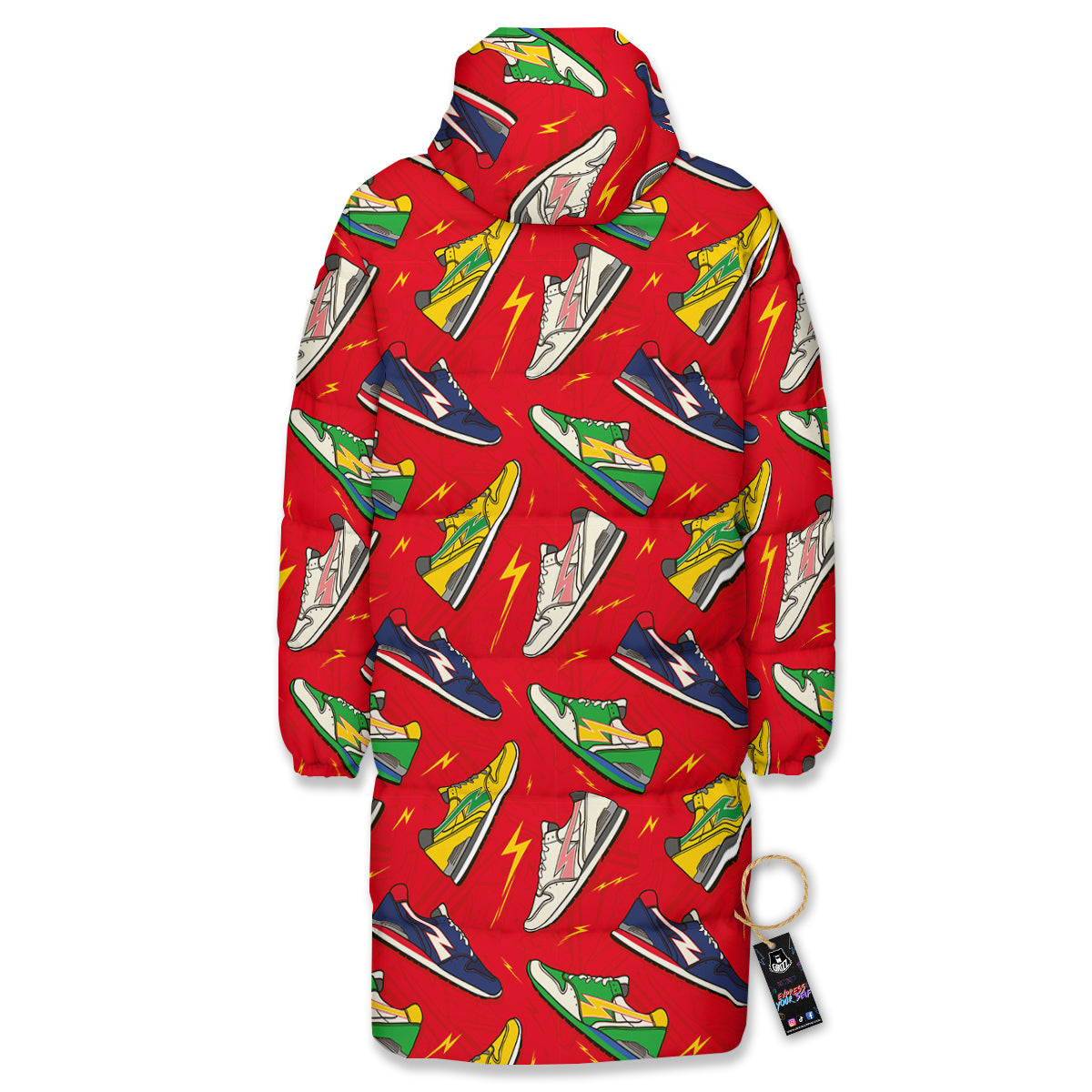 Trainer Sneakers Shoes Print Pattern Long Down Jacket-grizzshop