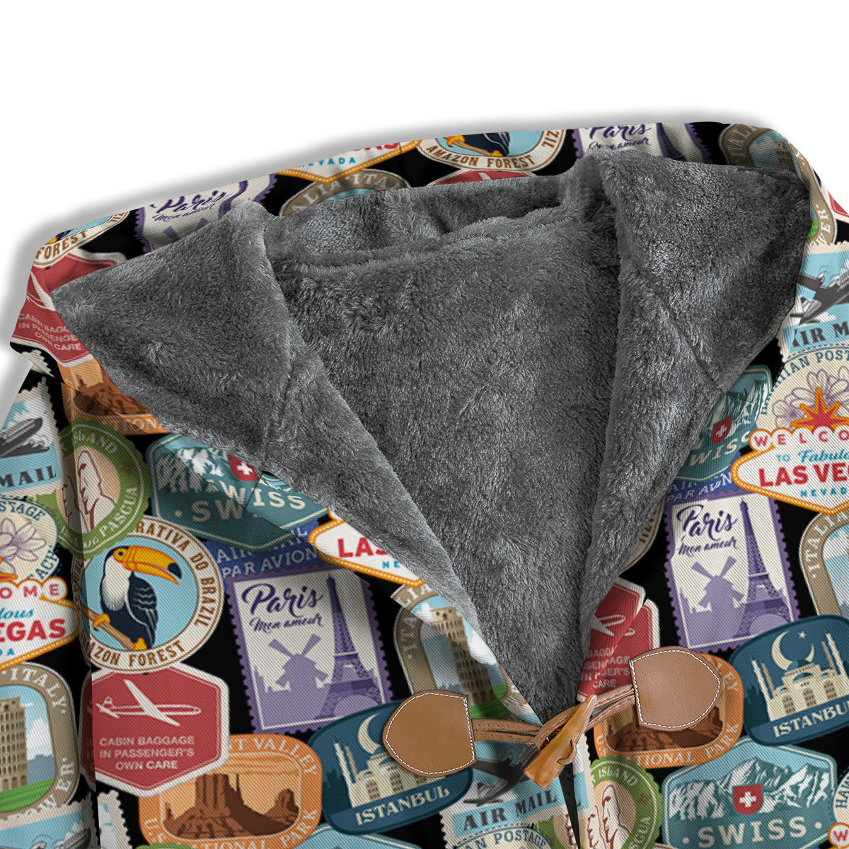 Travel Destinations Print Pattern Men's Windbreaker Jacket-grizzshop