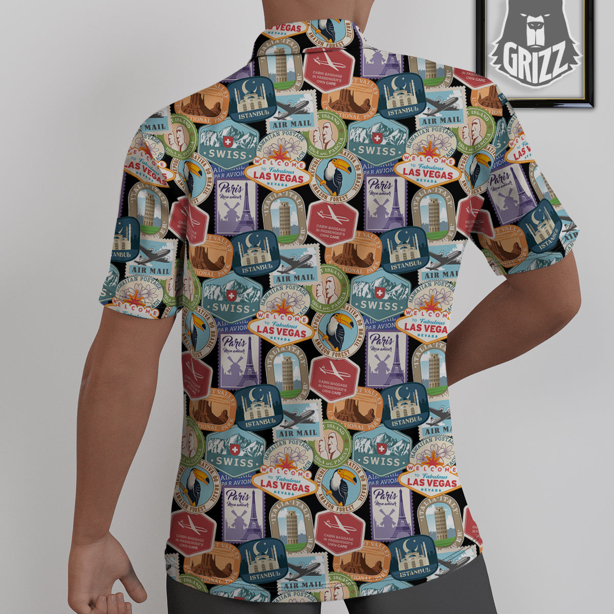 Travel Destinations Print Pattern Untucked Shirts-grizzshop