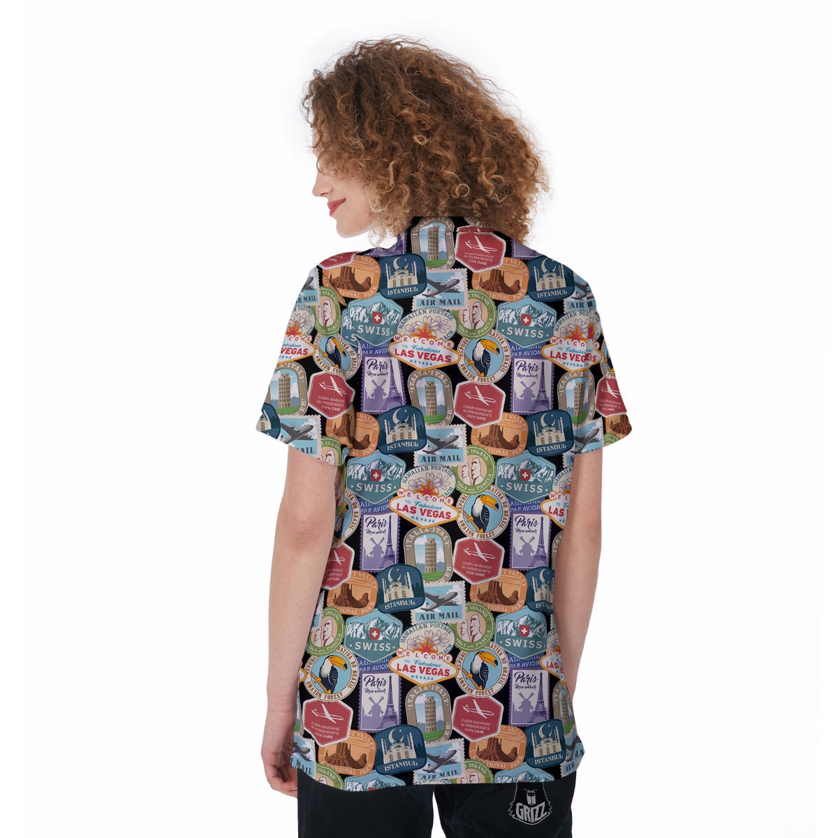 Travel Destinations Print Pattern Women's Golf Shirts-grizzshop
