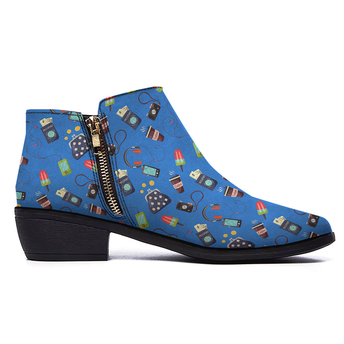 Travel Gear Vacation Print Pattern Ankle Boots-grizzshop