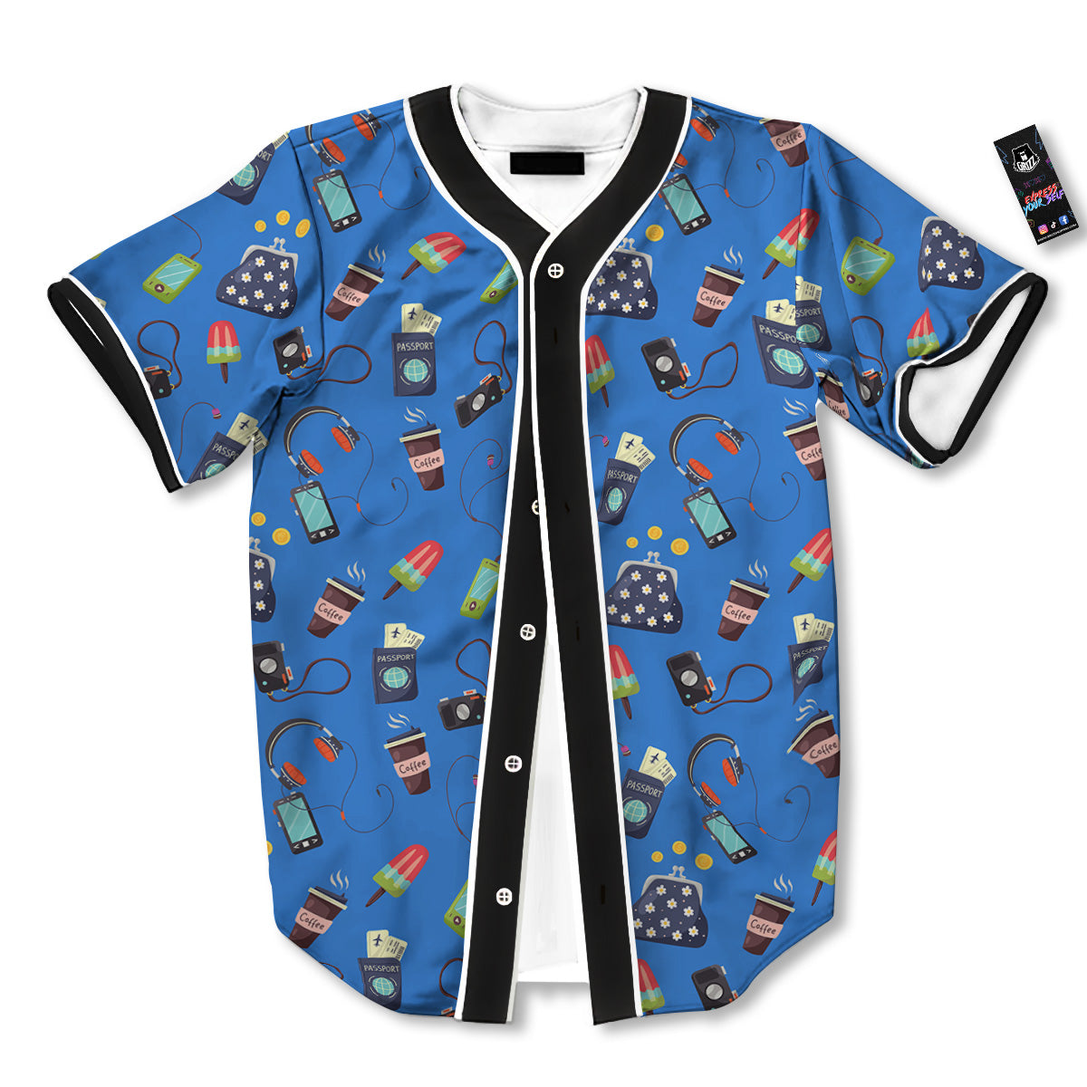 Travel Gear Vacation Print Pattern Baseball Jersey-grizzshop