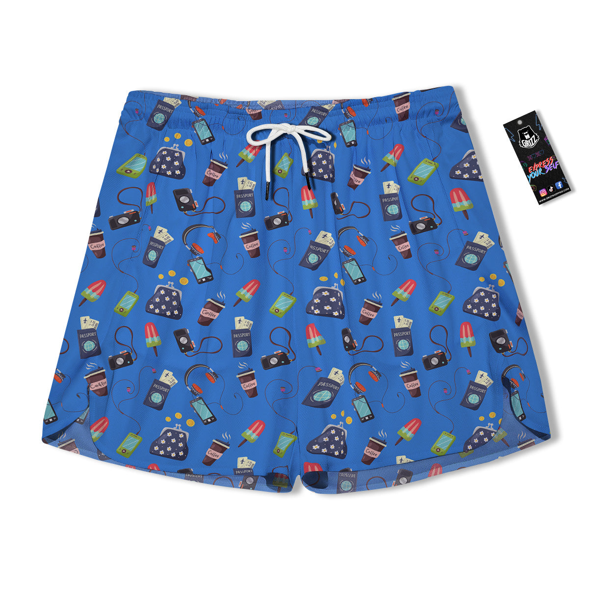 Travel Gear Vacation Print Pattern Men's Running Shorts-grizzshop