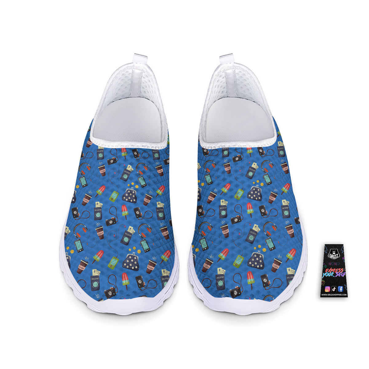 Travel Gear Vacation Print Pattern Nurse Shoes-grizzshop
