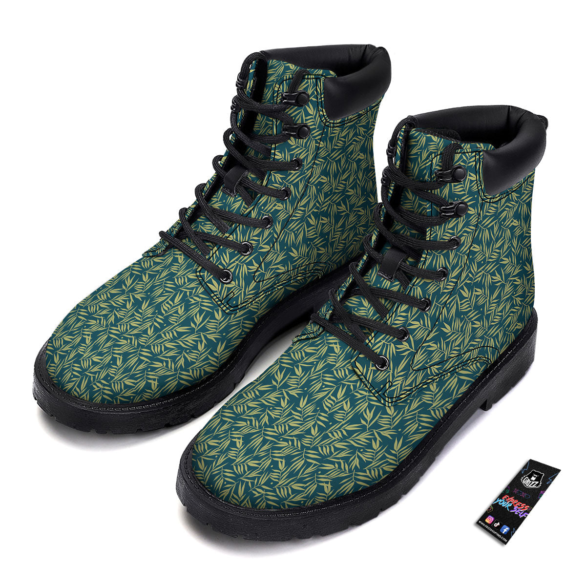 Tree Bamboo Green Print Pattern Boots-grizzshop