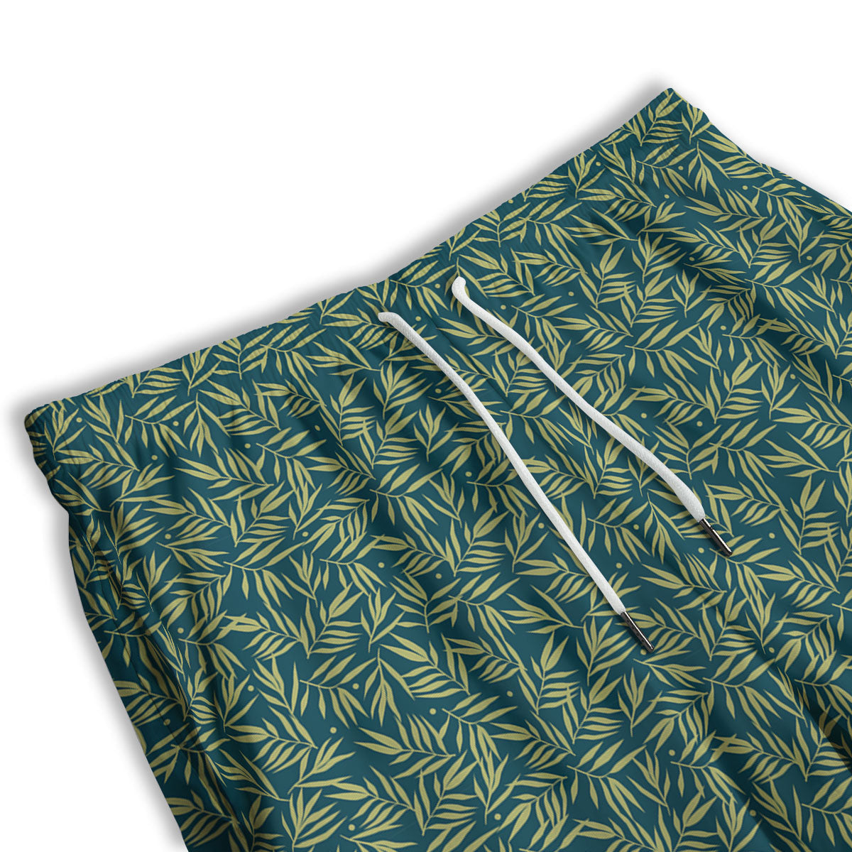 Tropical Flower Leaf Light Print Pattern Men's Athletic Shorts