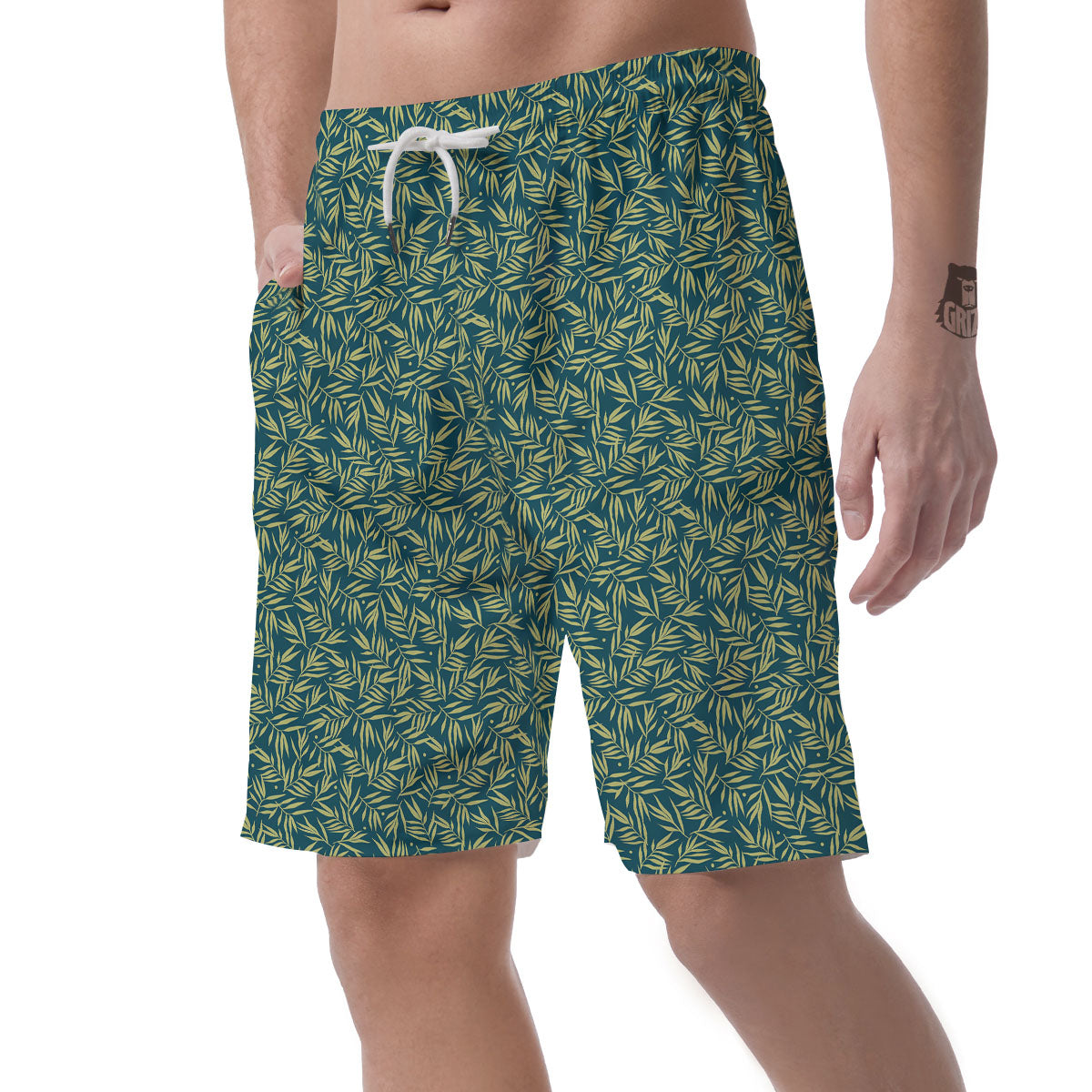 Tree Bamboo Green Print Pattern Men's Shorts-grizzshop