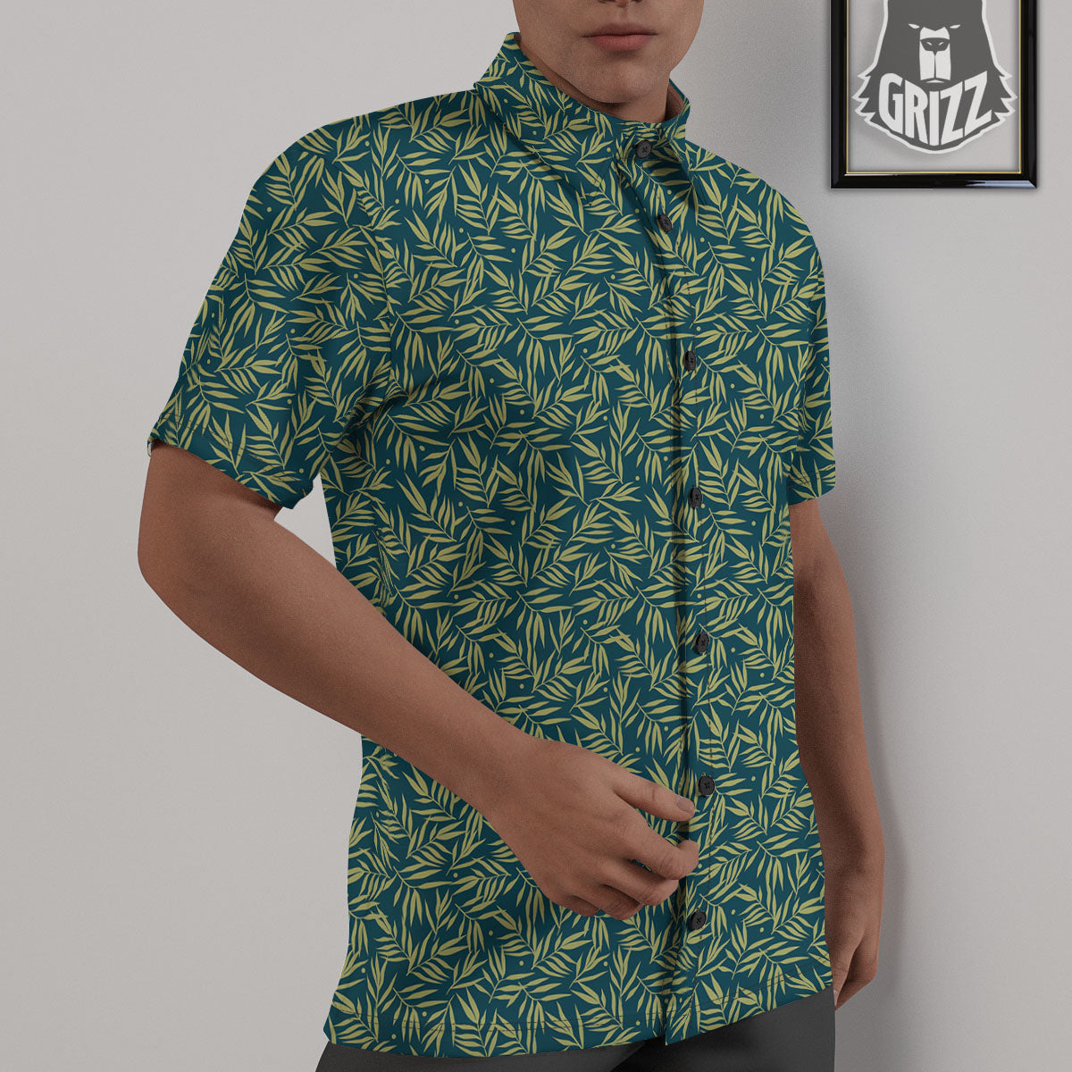 Tree Bamboo Green Print Pattern Untucked Shirts-grizzshop