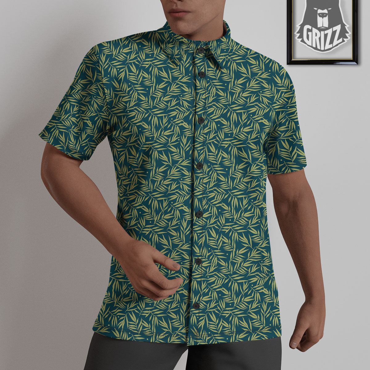 Tree Bamboo Green Print Pattern Untucked Shirts-grizzshop