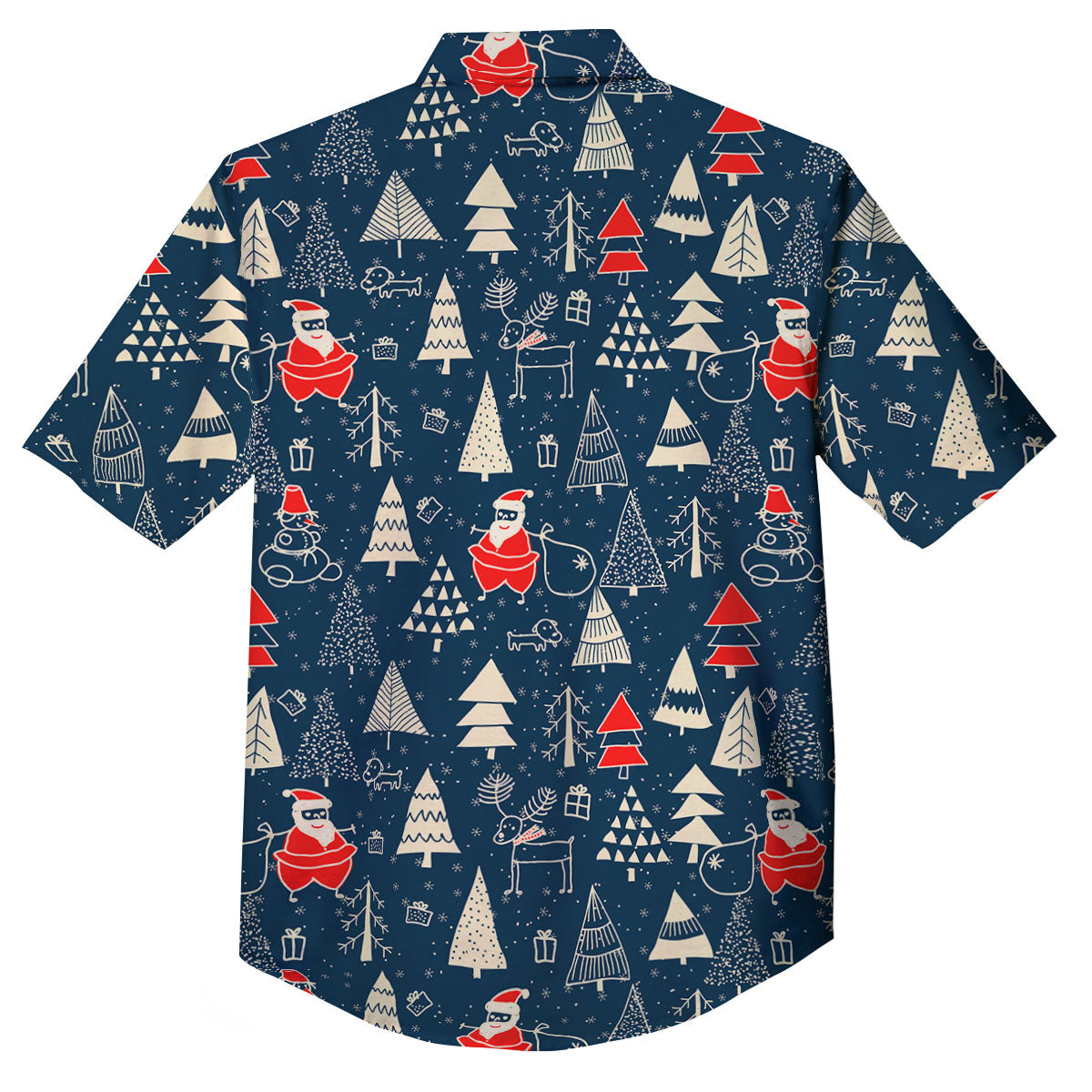 Tree Merry Christmas Print Pattern Button Up Shirt-grizzshop