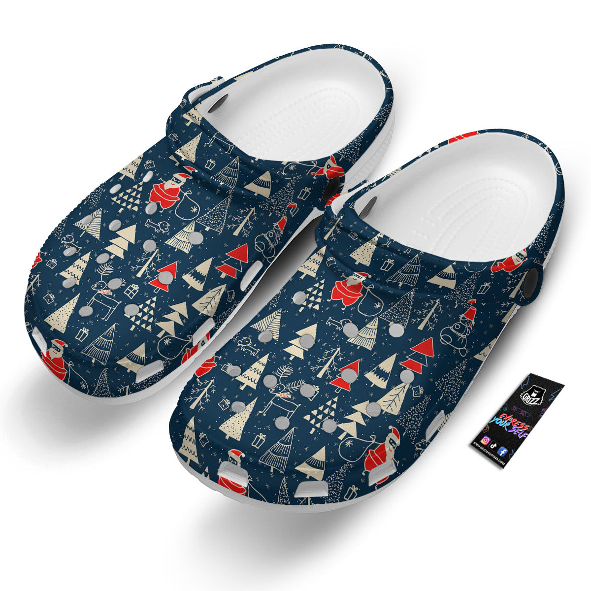 Tree Merry Christmas Print Pattern Clog-grizzshop