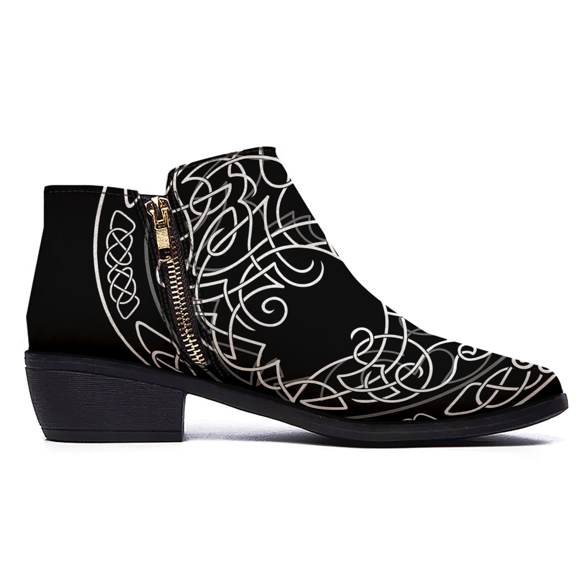 Tree Of Life Celtic Knot Print Ankle Boots-grizzshop