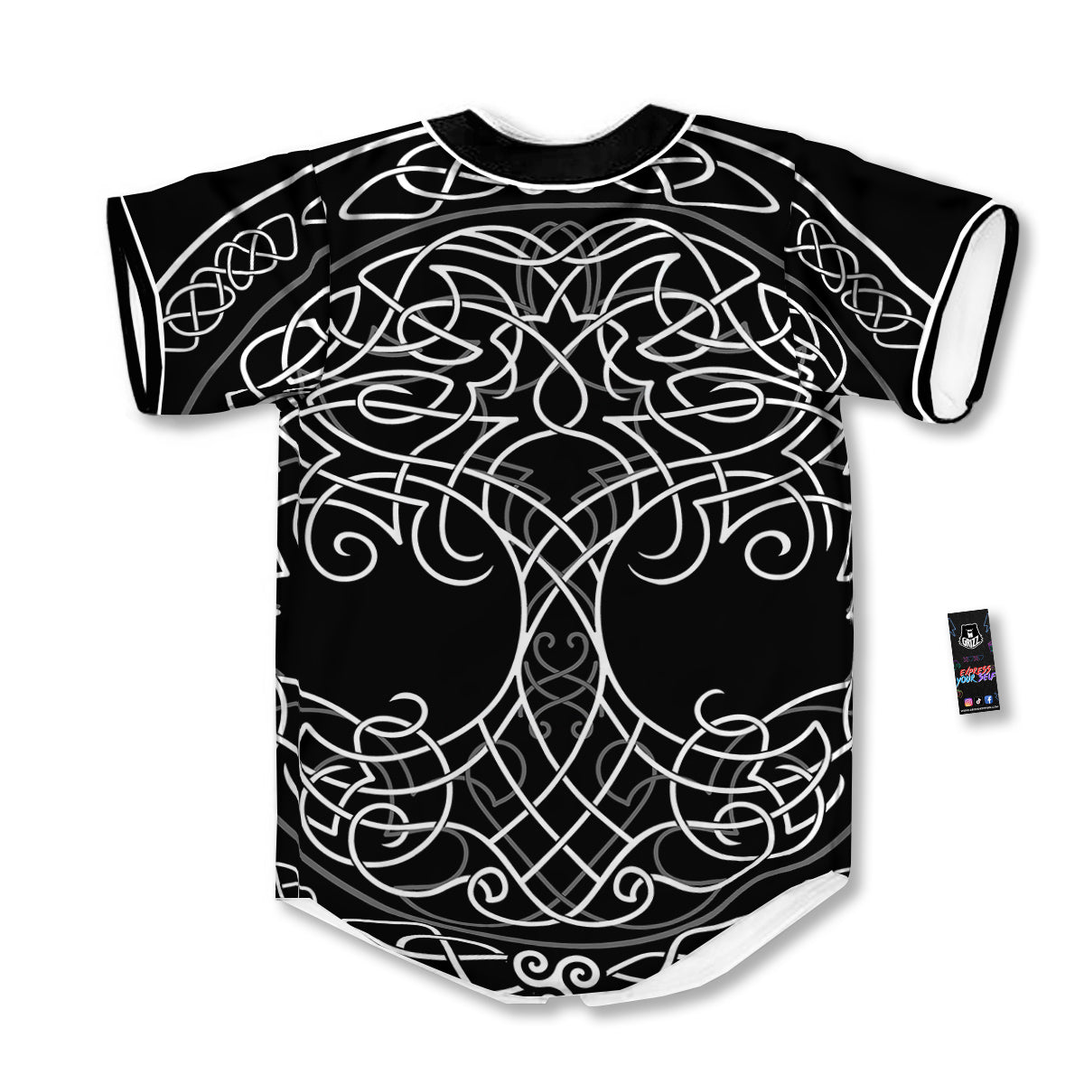 Tree Of Life Celtic Knot Print Baseball Jersey-grizzshop