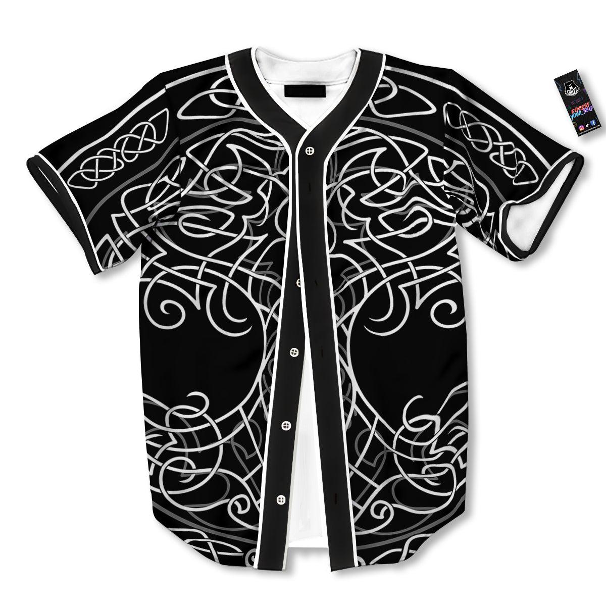 Tree Of Life Celtic Knot Print Baseball Jersey-grizzshop