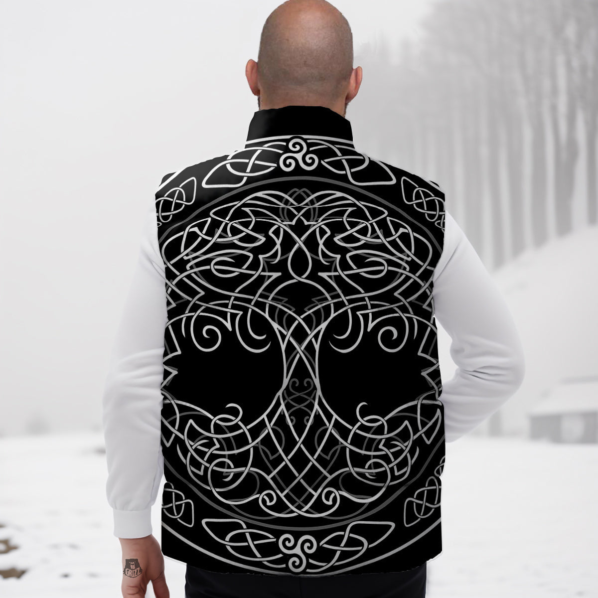 Tree Of Life Celtic Knot Print Down Vest