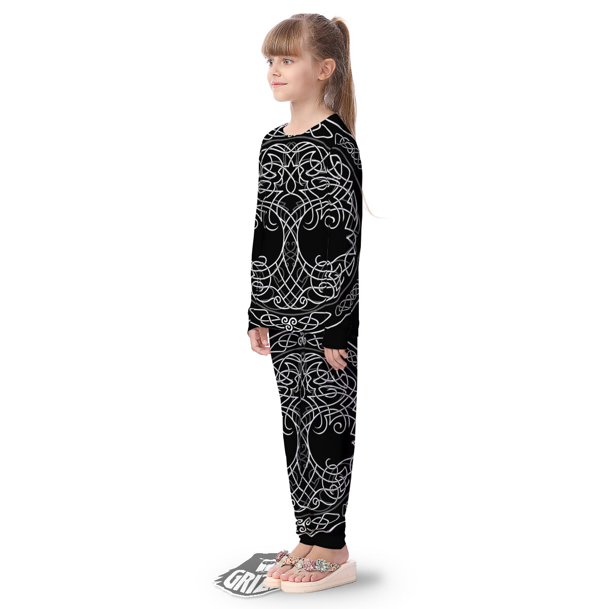 Tree Of Life Celtic Knot Print Kid's Pajamas-grizzshop