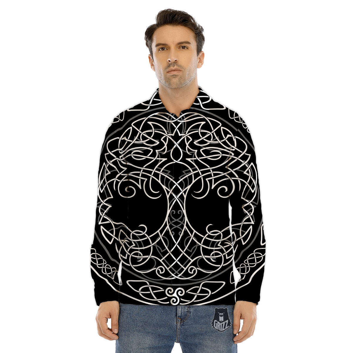 Tree Of Life Celtic Knot Print Men's Dress Shirts-grizzshop