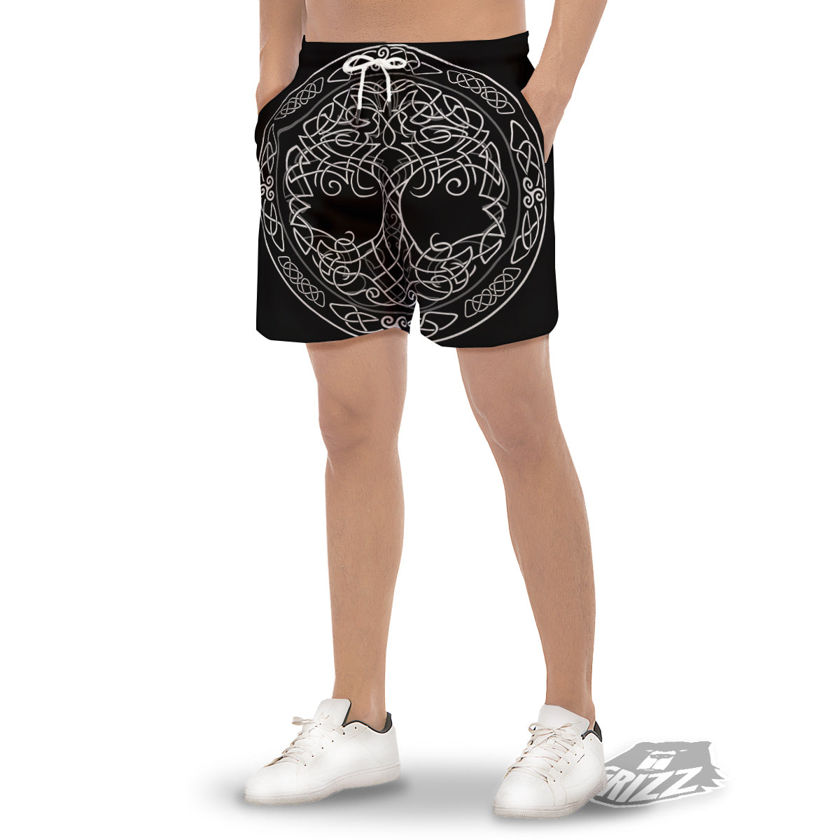 Tree Of Life Celtic Knot Print Men's Gym Shorts-grizzshop