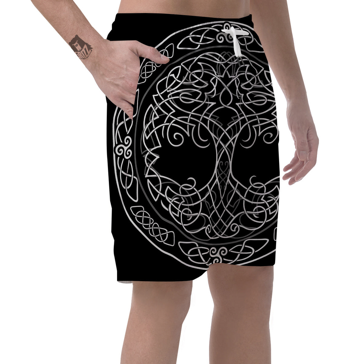 Tree Of Life Celtic Knot Print Men's Shorts-grizzshop