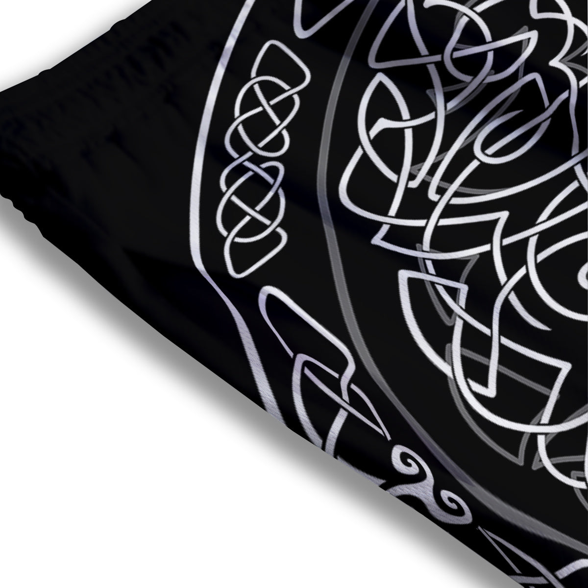 Thai Black And Gold Print Pattern Mesh Shorts