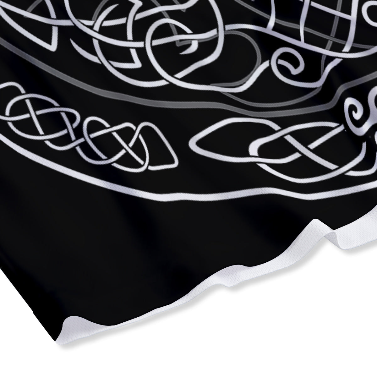 Thai Black And Gold Print Pattern Mesh Shorts